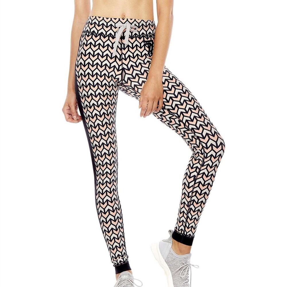 THE UPSIDE Women's Black Geometric‎ print Yoga Pants Size 6 / Small
